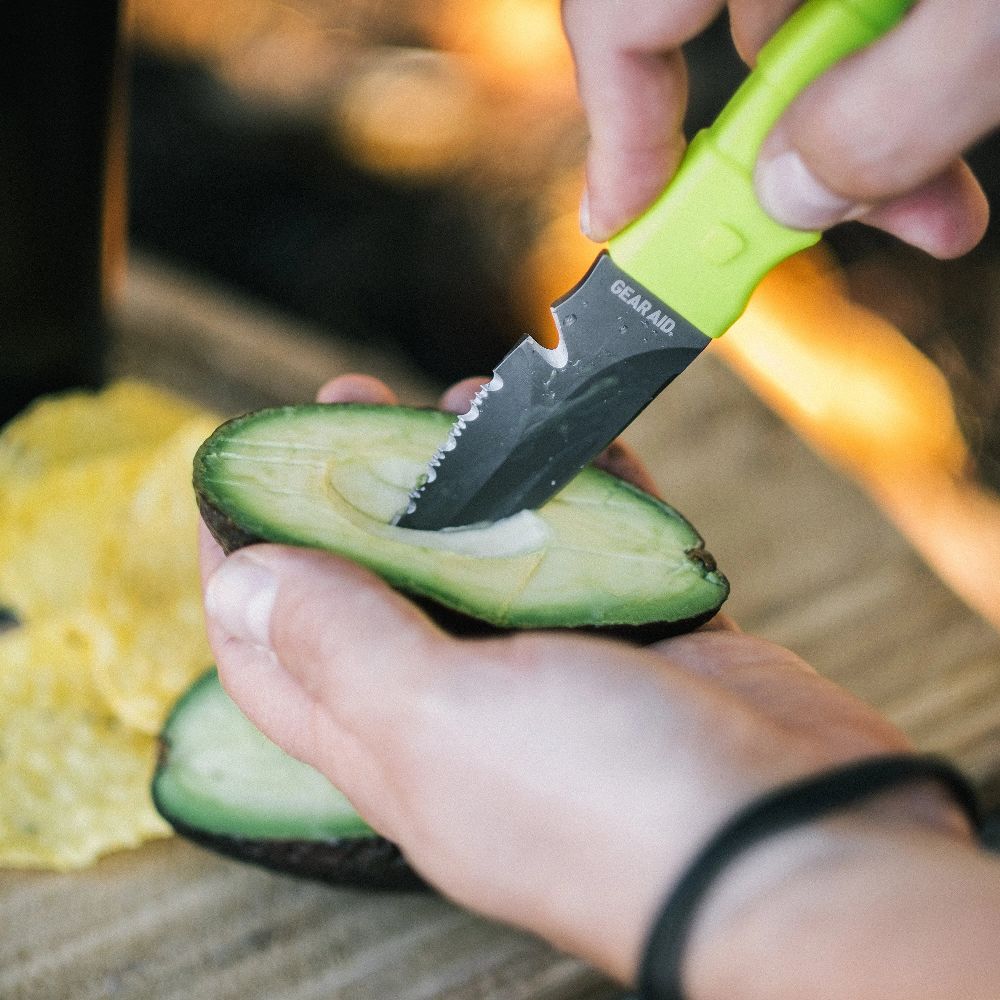 Gear Aid Akua River Knife green cutting avocado