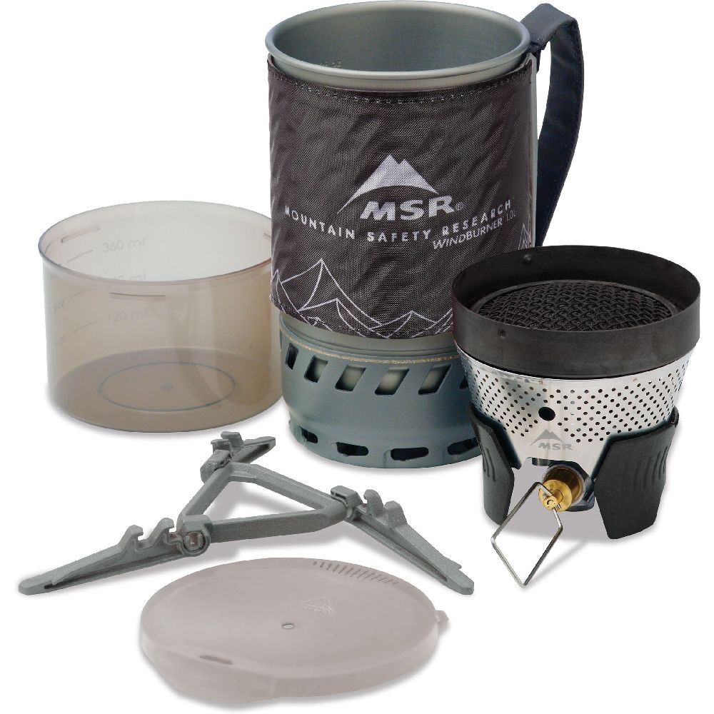 MSR WindBurner Personal Stove System black disassembled