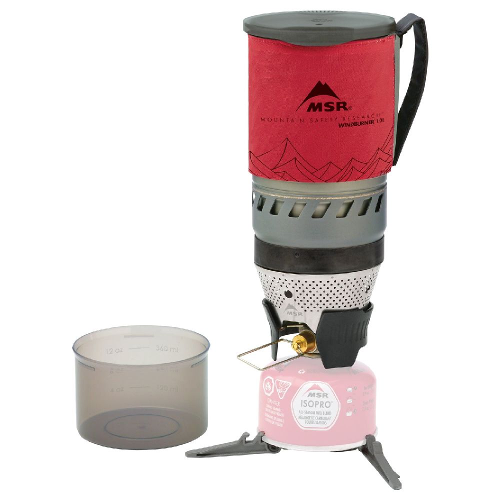 MSR WindBurner Personal Stove System red assembled