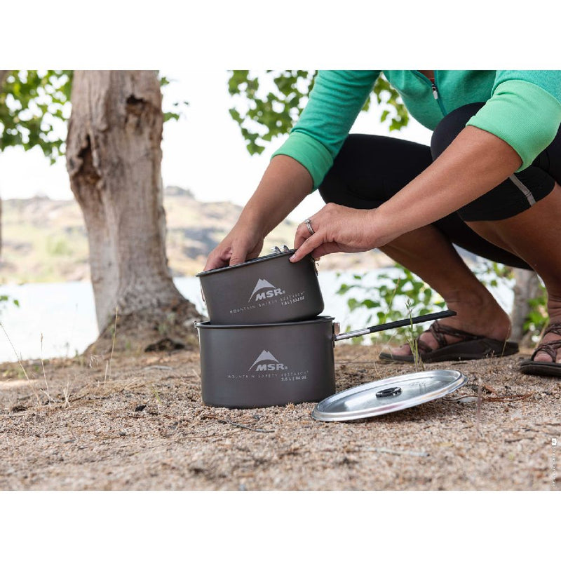 MSR Ceramic 2-Pot Set being stored away