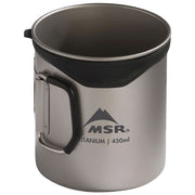 MSR Titan Cup 450mL with handle folded