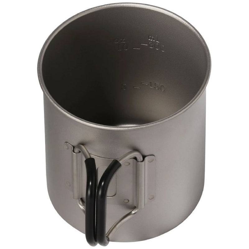 MSR Titan Cup 450mL showing volume measurements inside cup