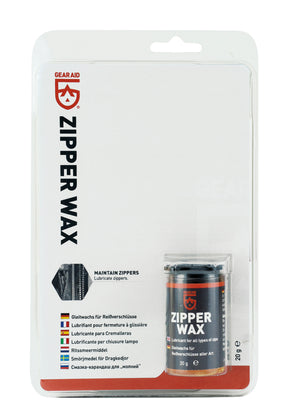 Gear Aid Zipper Wax in clamshell packaging