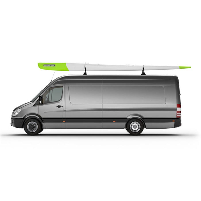 EZ-Vee Kayak V-Bars Race on van with Kayak