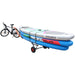 Eckla Kayak SUP Tow-along Follower Bicycle Trailer attached to bike with paddle-boards loaded