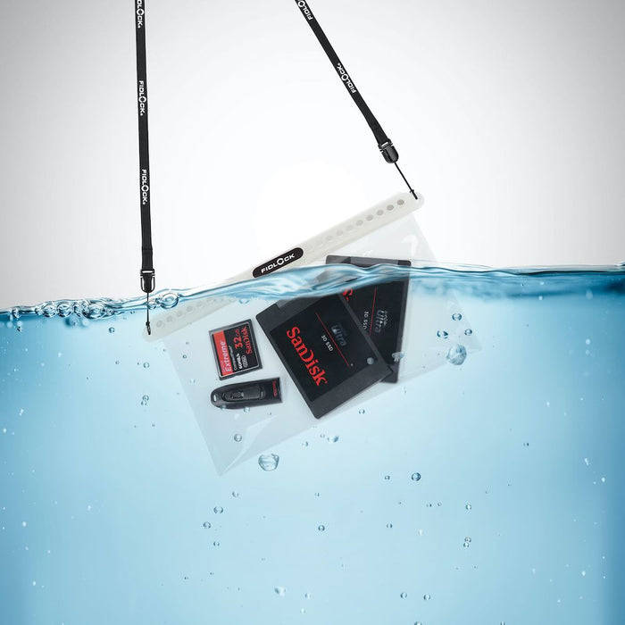 Fidlock Hermetic Dry Bag Multi petrol transparent lanyard submerged in water