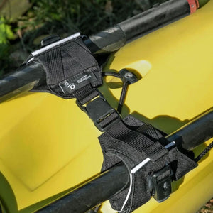 Gearlab Paddle Clutch mounted on kayak holding paddles