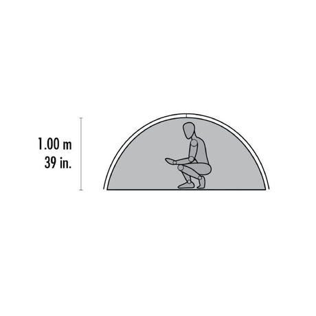 MSR Zoic 2 Backpacking Tent diagram height