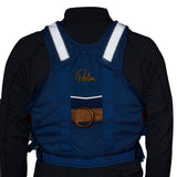 Palm Extrem Whitewater Buoyancy Aid ocean cobalt back demonstrating reflectors glowing