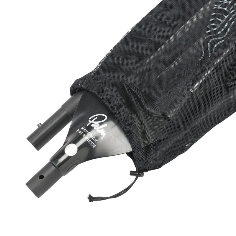 Palm Maverick Pro 4-Piece Kayak Paddle packed into mesh paddle bag