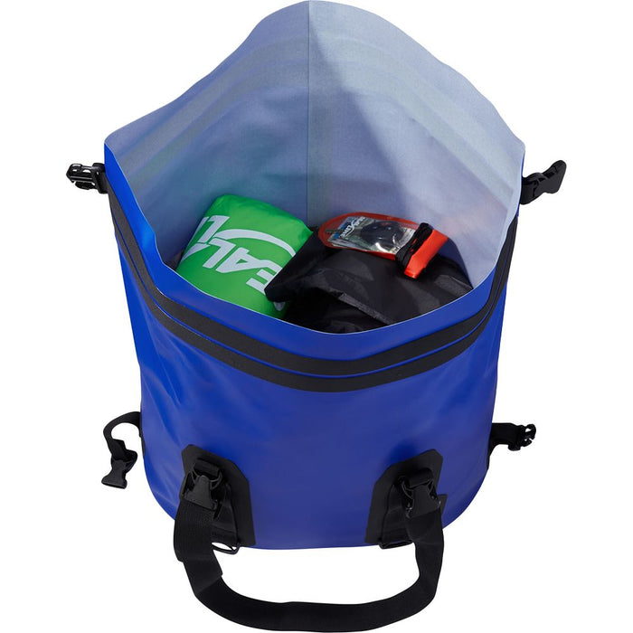 SealLine WideMouth Duffel Bag blue with open displaying contents